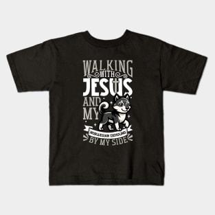 Jesus and dog - Norwegian Elkhound Kids T-Shirt